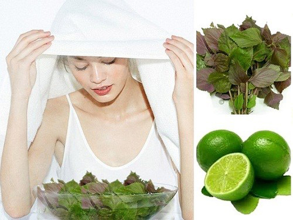 Cách xông mặt bằng tía tô 